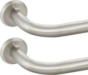Wrap Around Curtain Rods 2 Pack for 28 to 48 Inches Windows, 1" Heavy Duty Room Darkening Drapery Rod with Sturdy Aluminum Base, Wall Mounted Ceiling Mounted Curved Curtains Rod, Brushed Nickel