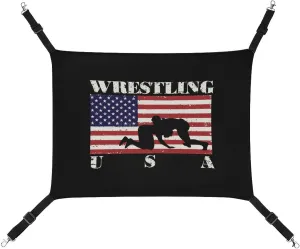 Wrestling USA Flag Hanging Cat Bed Soft Breathable Pet Hammock for Cage Pet Sleeper for Kitten Ferret Puppy Rabbit