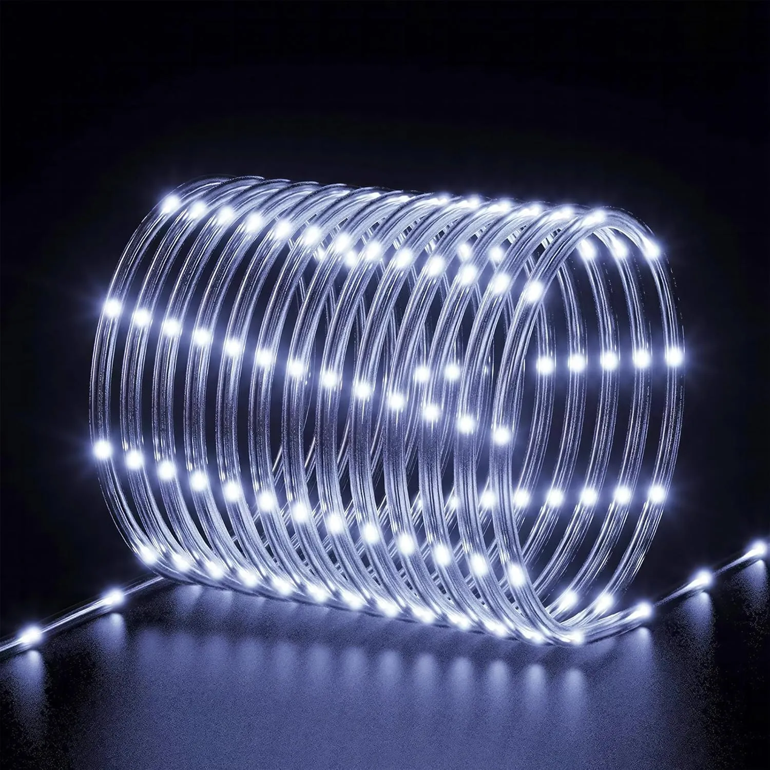 WYZworks 25ft Cool White LED Outside Rope Light - 8 Modes, Waterproof Permanent Outdoor Accent Lighting w/Remote, Flexible Clear Tube, ETL Certified, Exterior Christmas Patio Palm Tree Yard Ambient