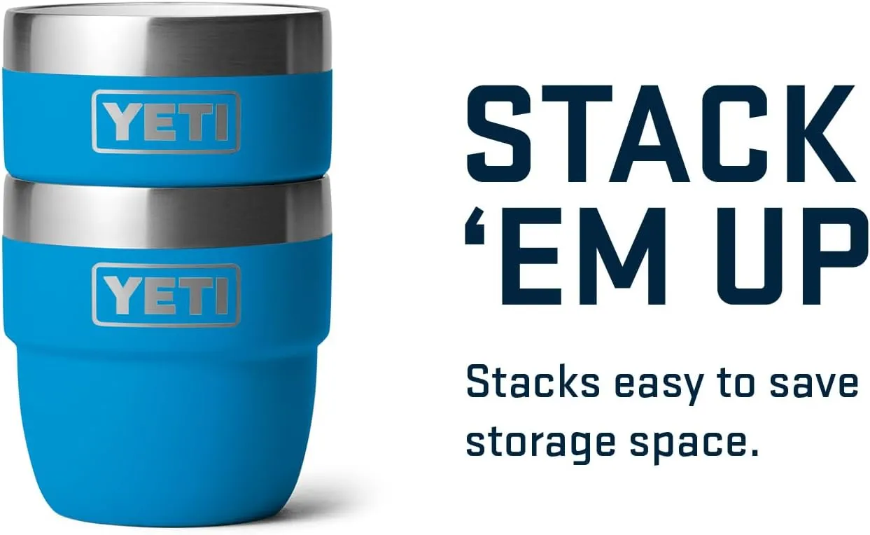 YETI Rambler 4 oz Stackable Cup, Stainless Steel, Vacuum Insulated Espresso/Coffee Cup, 2 Pack