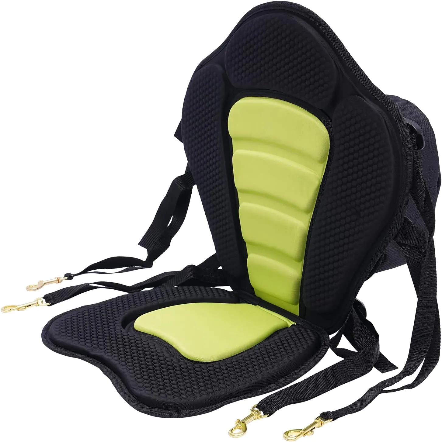 YIYIBYUS Padded Deluxe Kayak Seat w/Detachable Backpack Bag Back Canoe Backrest Adjustable, Sit On Top Cushioned Back Support SUP Paddle Board Seats for Kayaking Canoeing Rafting Fishing