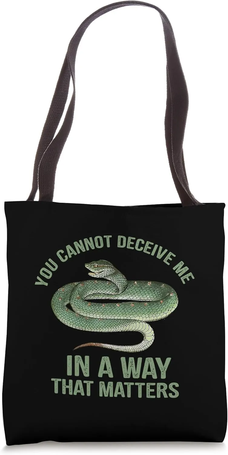 You cannot deceive me in a way that matters - Green Python Tote Bag