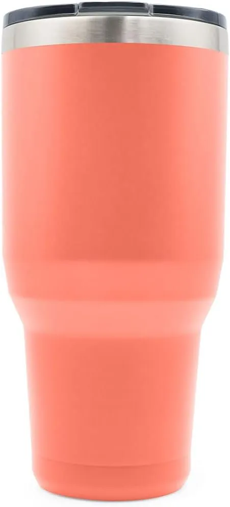 Yukon Outfitters Freedom High Grade 18/8 Stainless Steel Double Wall Vacuum Insulated Tumbler (40oz / 1183ml) - 8.8" H x 4.2" Top Dia. / 3" Bottom Dia., Coral with 'Mama Bear' engraved