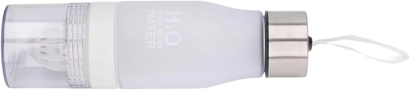 ZJchao Flavored Water Bottle, Portable 650ml Water Bottle Infuser Flavor with Lanyard for Outdoor Activity (White)