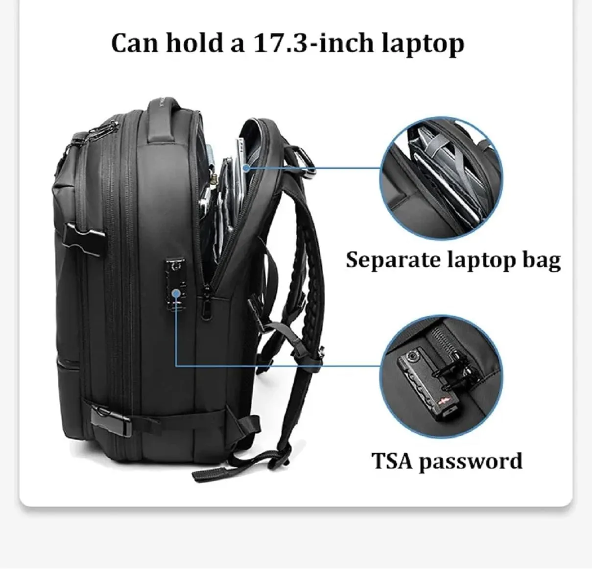 ZJQ Go Trend Mart Backpack, Pro–Travel Smart with Vacuum Compression & Waterproof Design, 60L Vacpack Backpack with Vacuum (Black with Pumps)