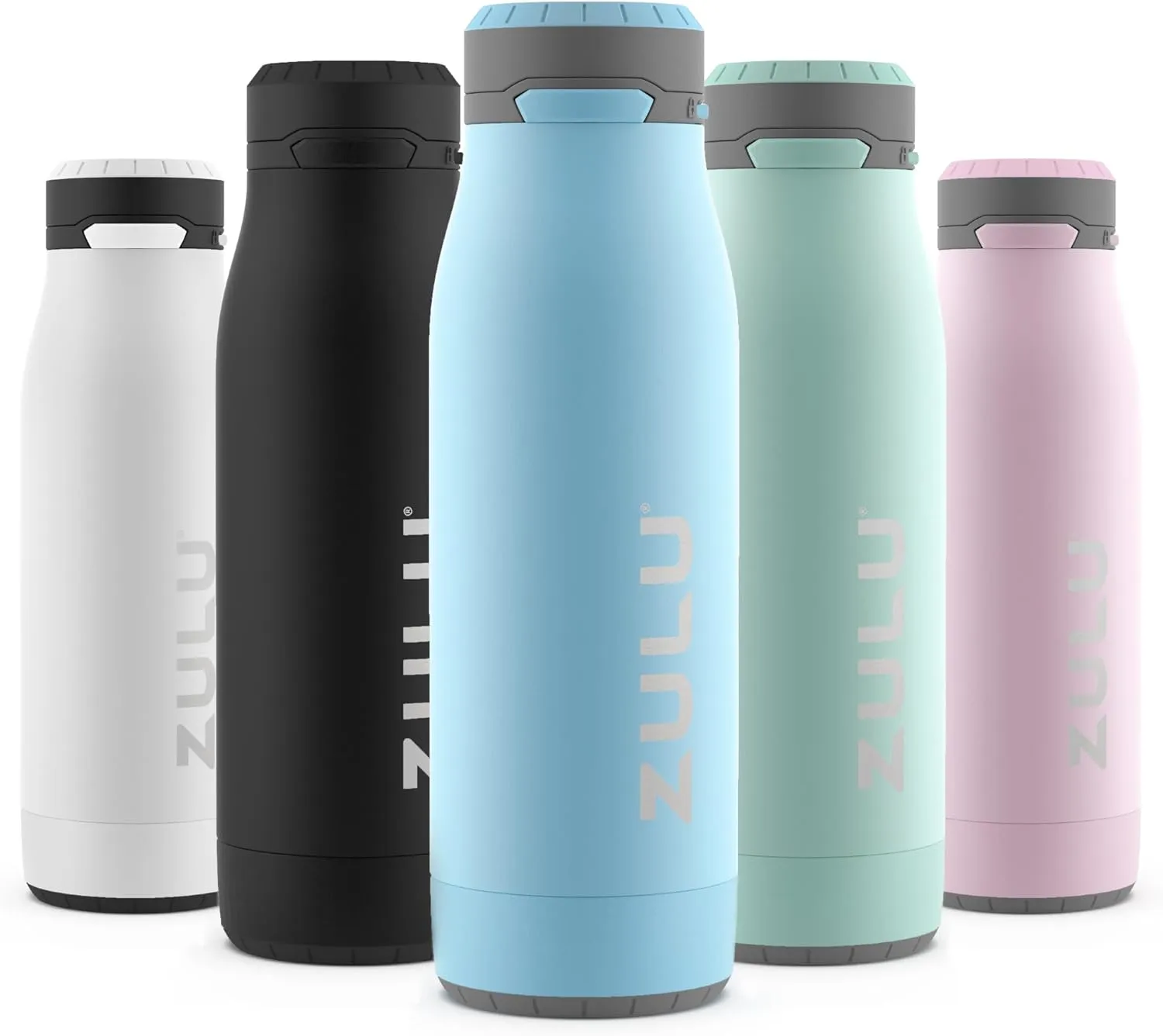 ZULU Ace Vacuum Insulated Stainless Steel Water Bottle with Chug Spout, Leak-Proof Locking Lid and Removable Base for School, Backpack, Sports, Gym, Travel