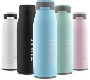 ZULU Ace Vacuum Insulated Stainless Steel Water Bottle with Chug Spout, Leak-Proof Locking Lid and Removable Base for School, Backpack, Sports, Gym, Travel