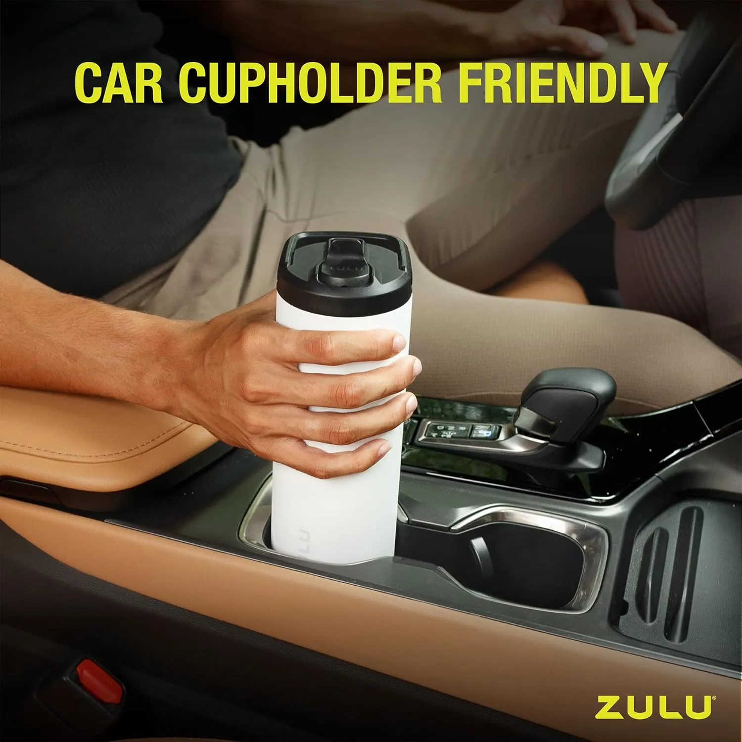 ZULU Base 18oz Kids Stainless Steel Water Bottle with 3 Lids- Straw, Chug, Twist | Double Walled and Vacuum Insulated Metal Thermos | Fits Car Cupholder, Built in Carry Loop, Dishwasher Safe, Black